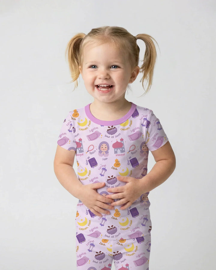 Happy Ramadhan Bamboo Two Piece Short Sleeve Pajama Set