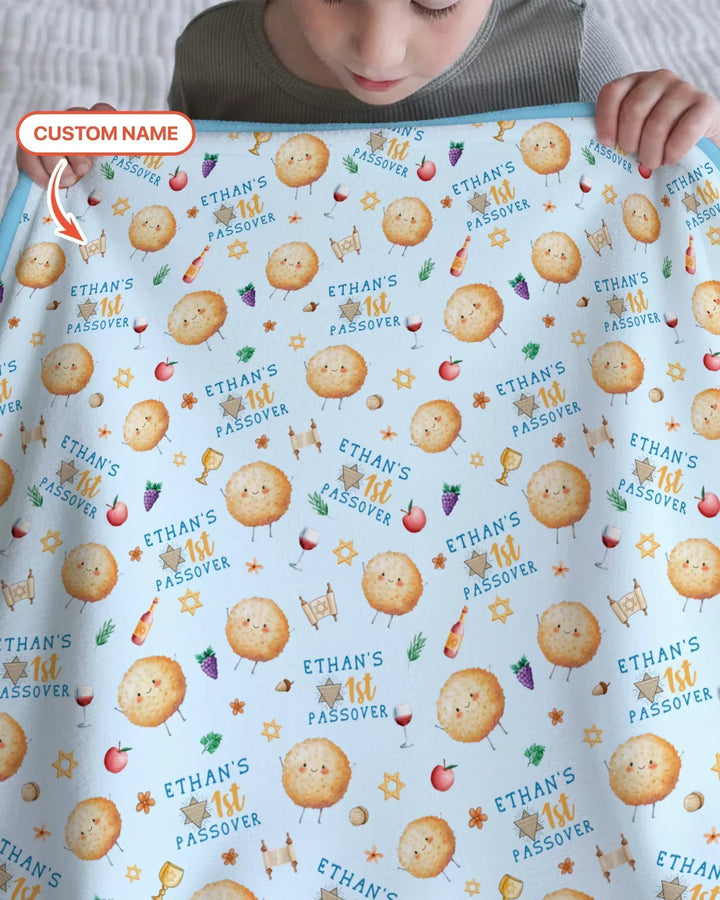 Custom Name 1st Passover Bamboo Blanket