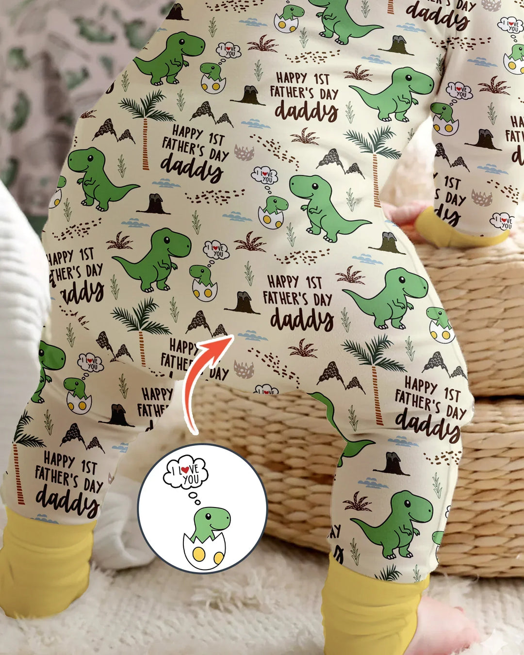 First Father's Day Daddysaurus Bamboo Convertible Zippy