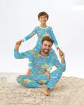 Whimsical World Map Family Matching Bamboo Men's Pajama Set