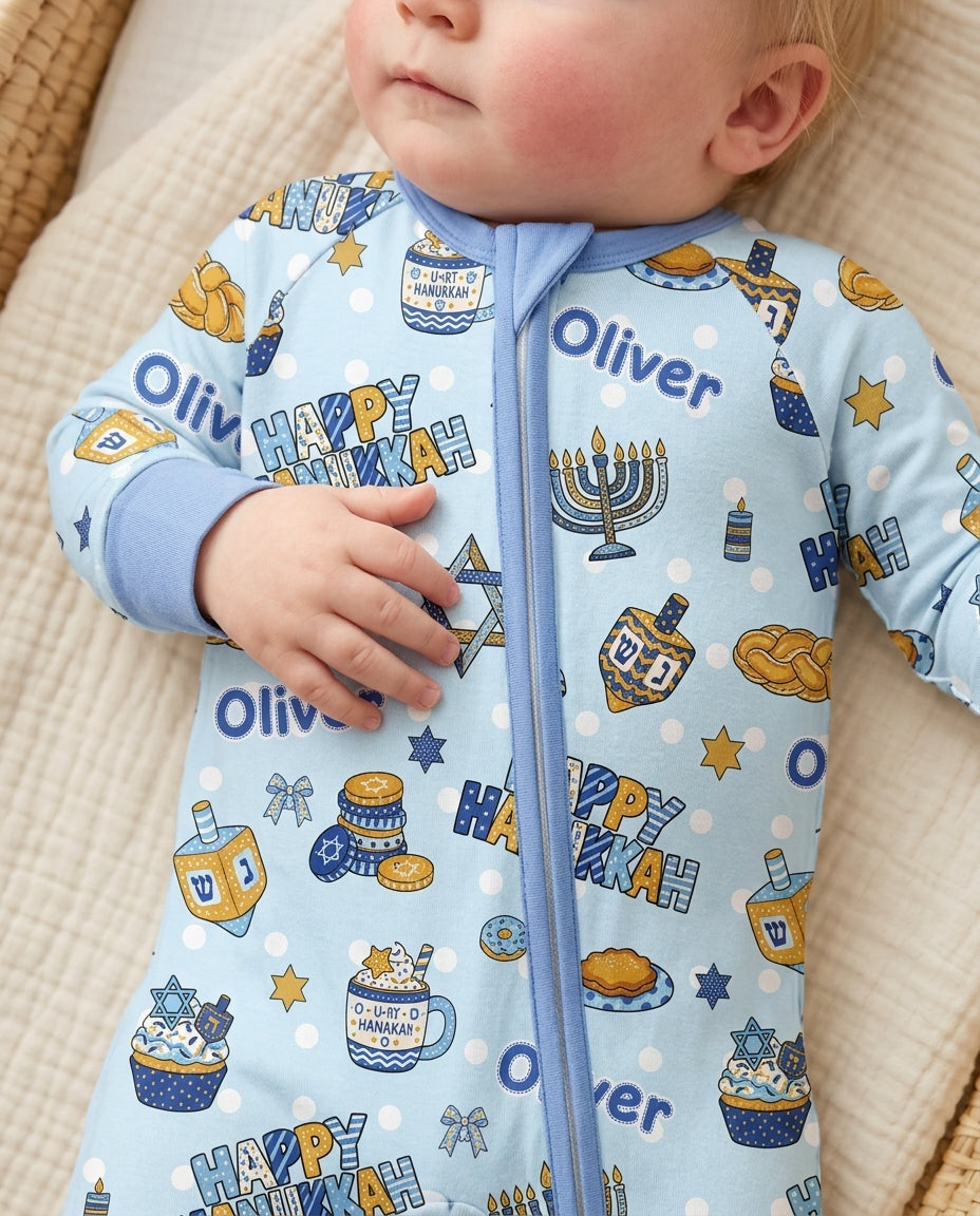 Custom Name Jewish Holiday Bamboo Convertible Zippy