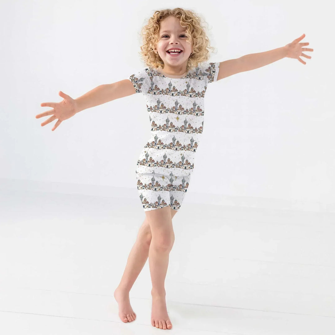 O Little Town of Bethlehem Bamboo Two Piece Short Sleeve Shorts Pajama Set