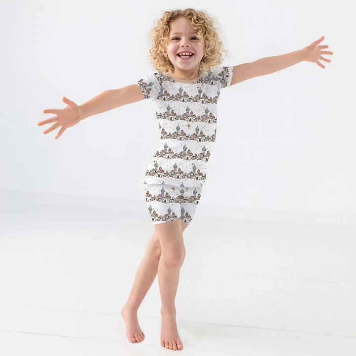 O Little Town of Bethlehem Bamboo Two Piece Short Sleeve Shorts Pajama Set