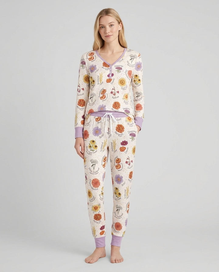 Autumn Blooms of North America Bamboo Women Pajama Set