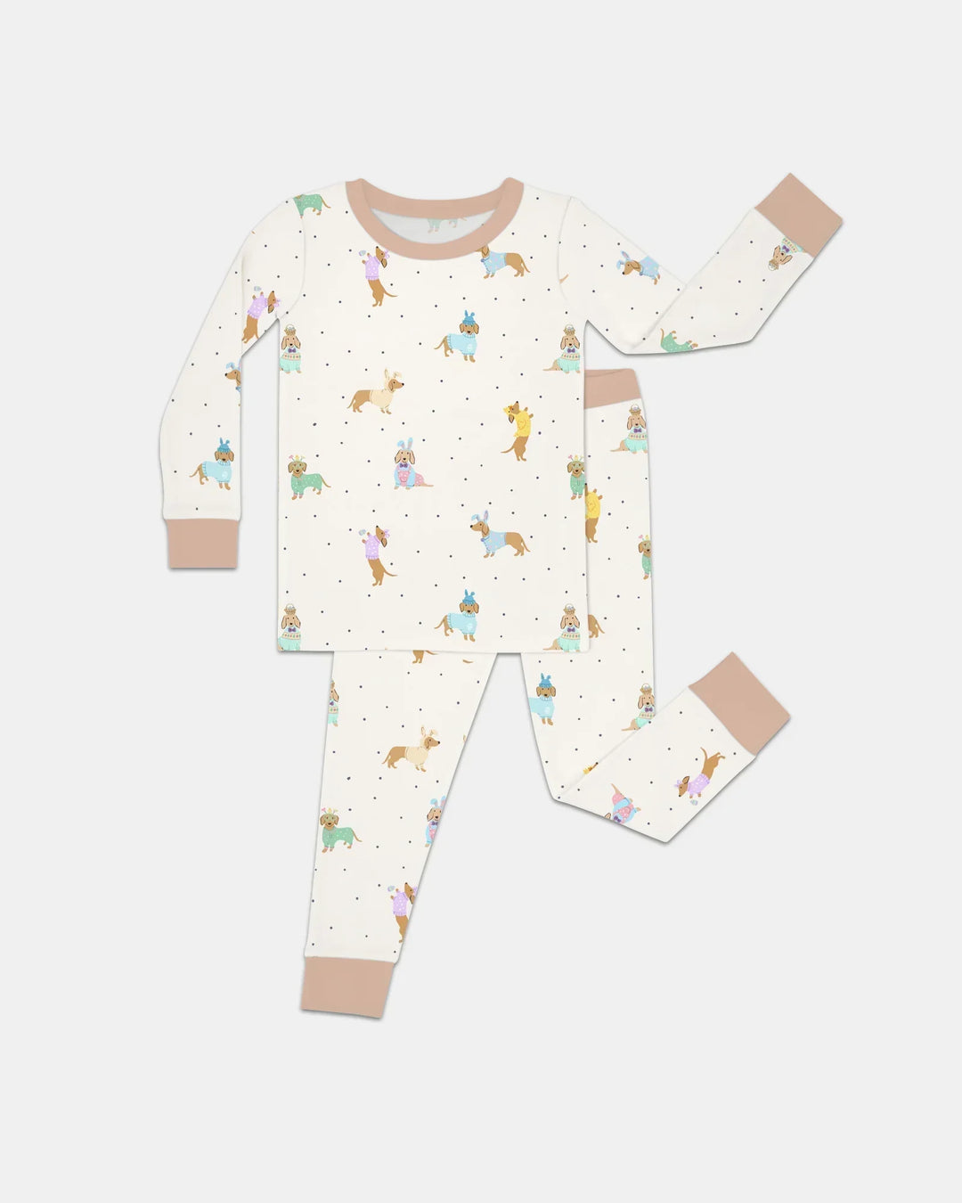 Easter Dachshund Bamboo Two Piece Long Sleeve Pajama Set