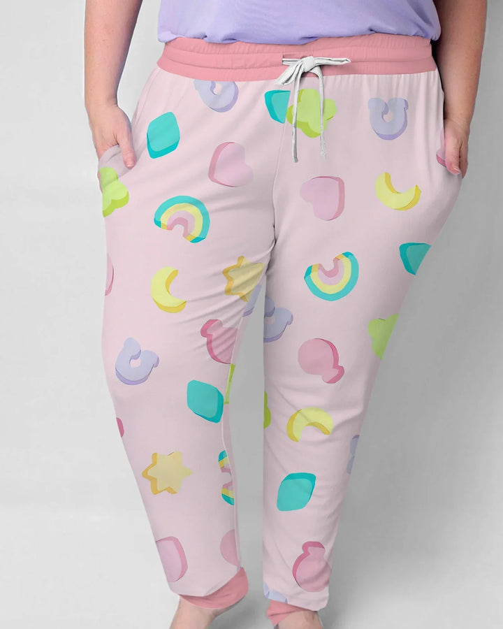 Pastel Lucky Charms Scatter Bamboo Women Pajama Set
