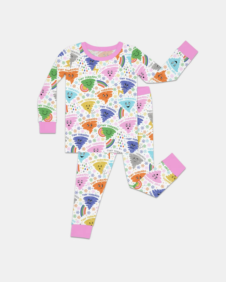 Tornado Family Matching Bamboo Two Piece Long Sleeve Pajama Set