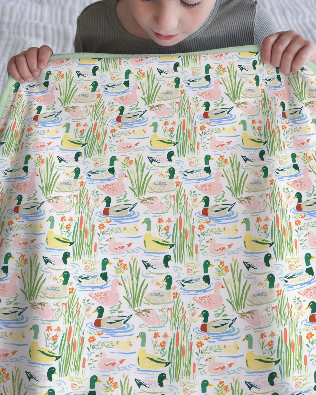 Whimsical Mallard Duck Bamboo Blanket