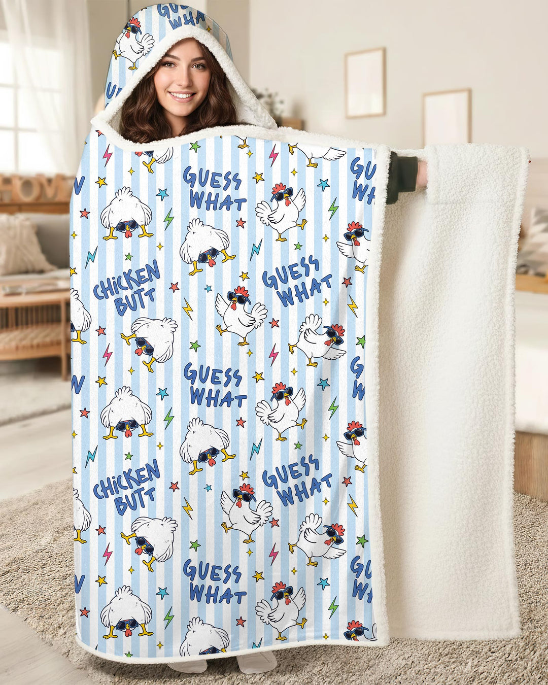Guess What Chicken Butt! Bamboo Wearable Hooded Blanket