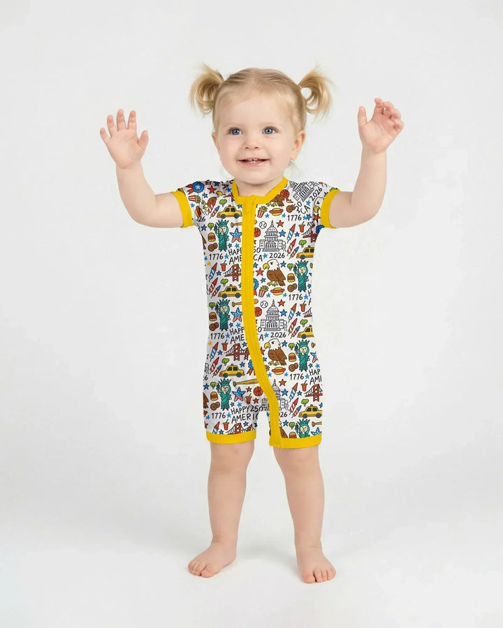 Doodle America 250th Anniversary Family Bamboo Shorty Zippy