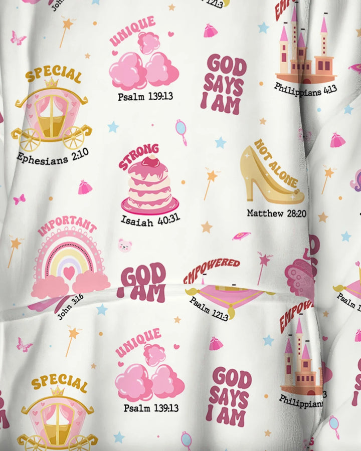 God Says I Am Girl Wearable Bamboo Blanket Hoodie