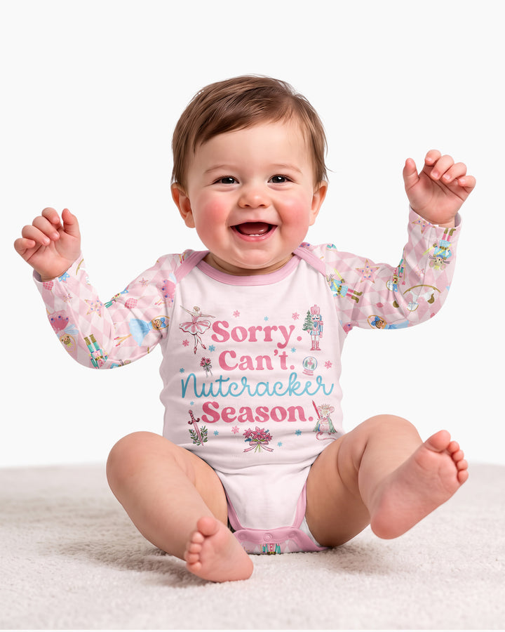 Sorry Can't Nutcracker Season Ballet Christmas Bamboo Bodysuit