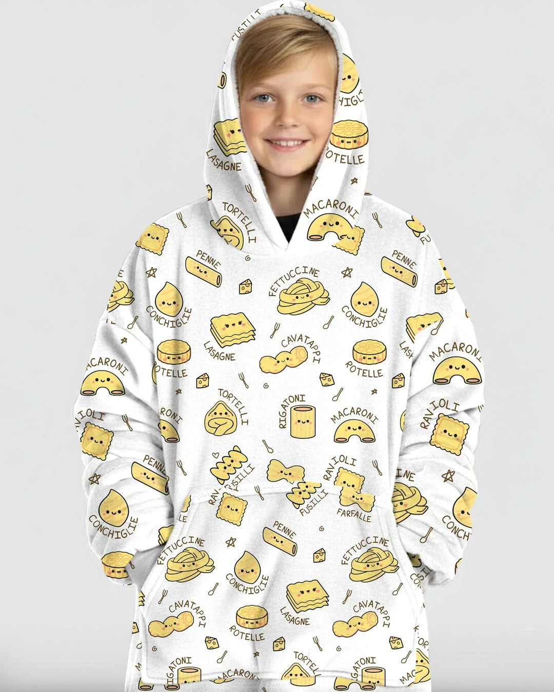 Kawaii Pasta Wearable Bamboo Blanket Hoodie