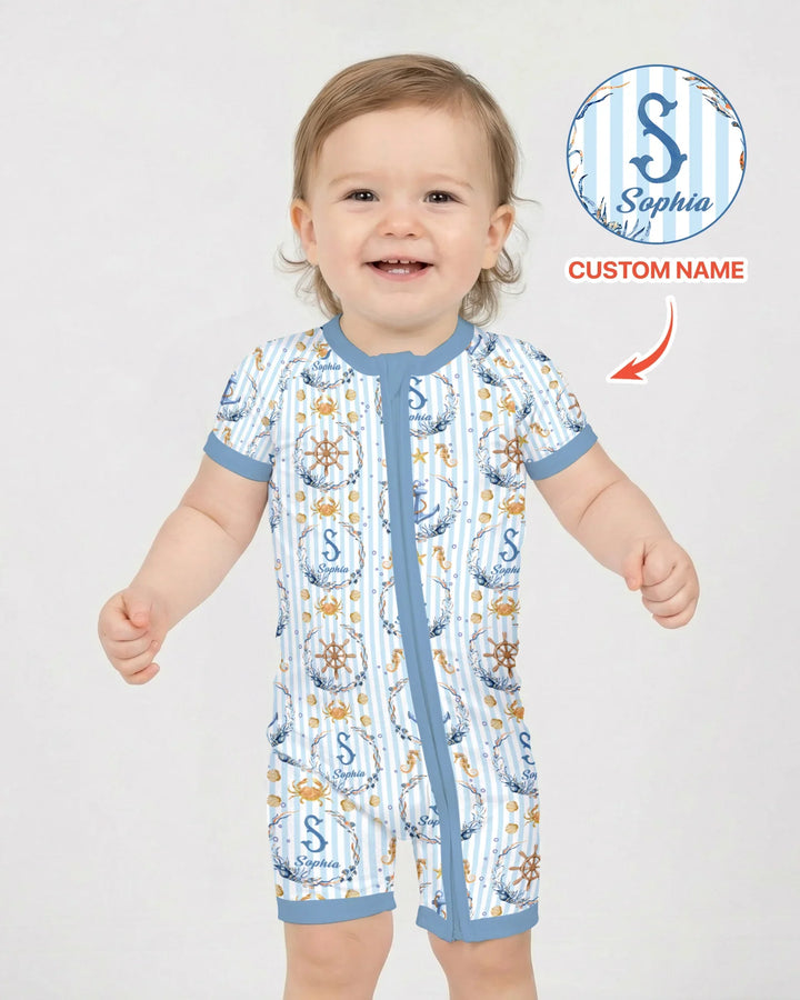 Bon Voyage Custom Name Bamboo Shorty Zippy