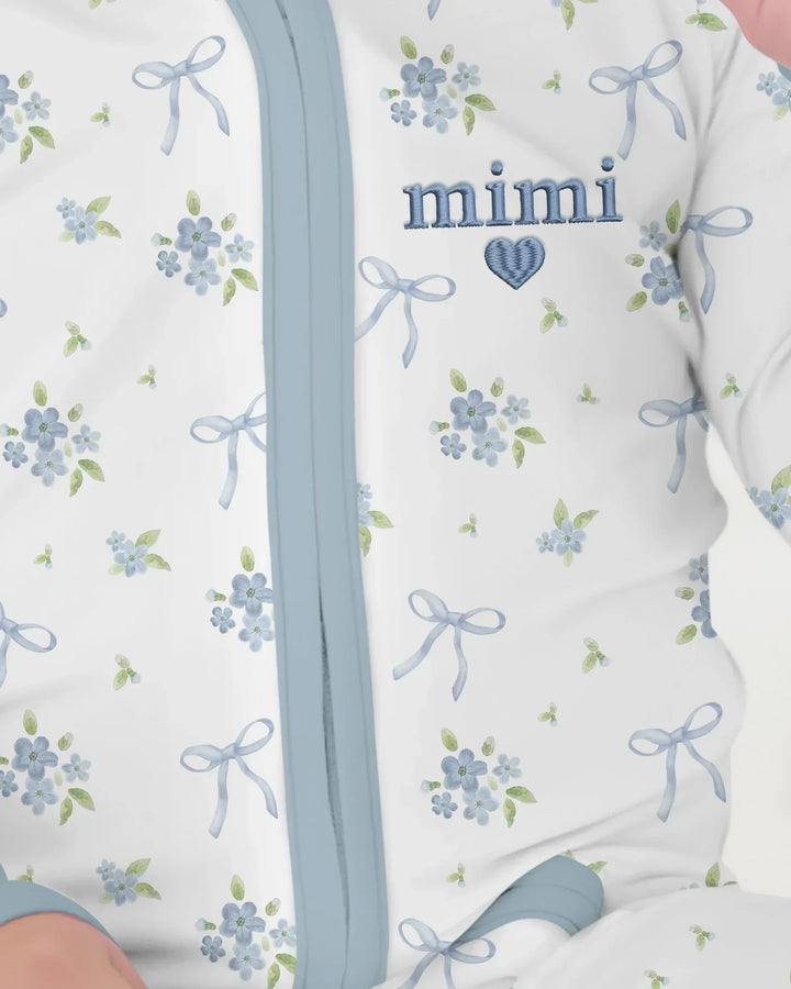 Mommy and Me Matching Embroidered Baby Bamboo Convertible Zippy