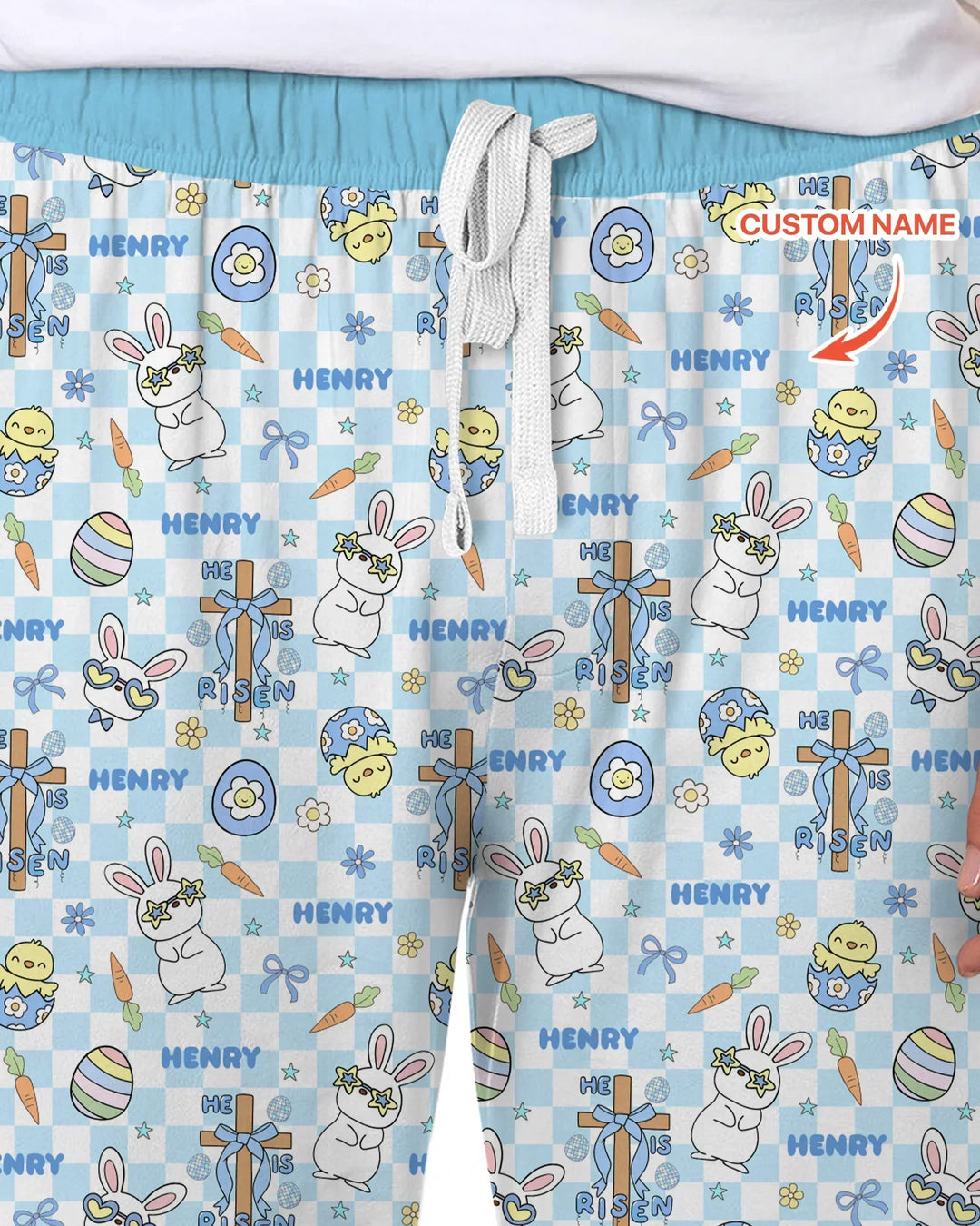 Custom Name Retro Easter Bamboo Men's Pajama Set
