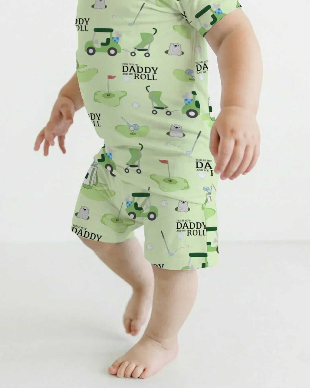 Daddy Golf Team Bamboo Two Piece Short Sleeve Shorts Pajama Set