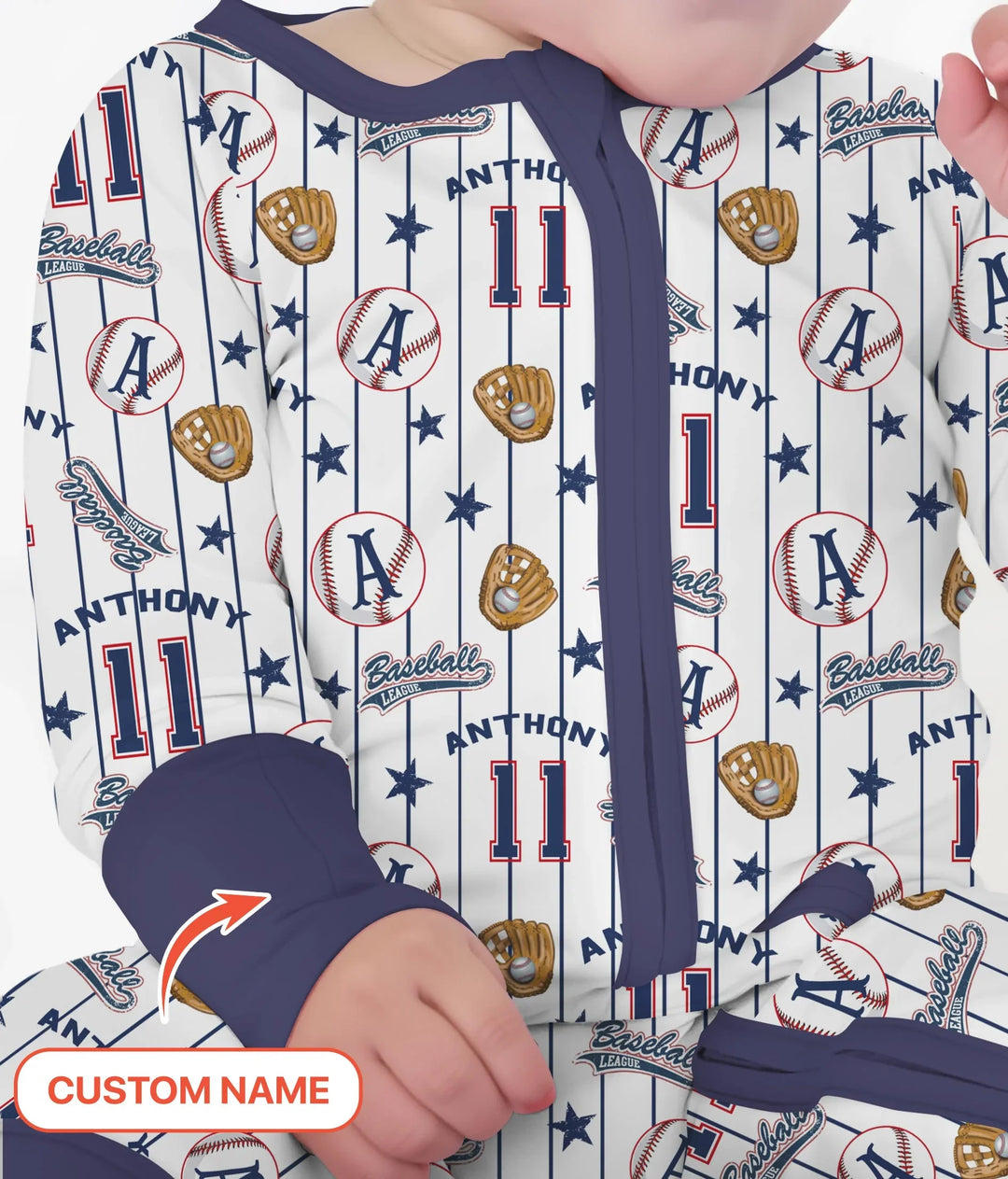 Custom Name Baseball Time Bamboo Convertible Zippy