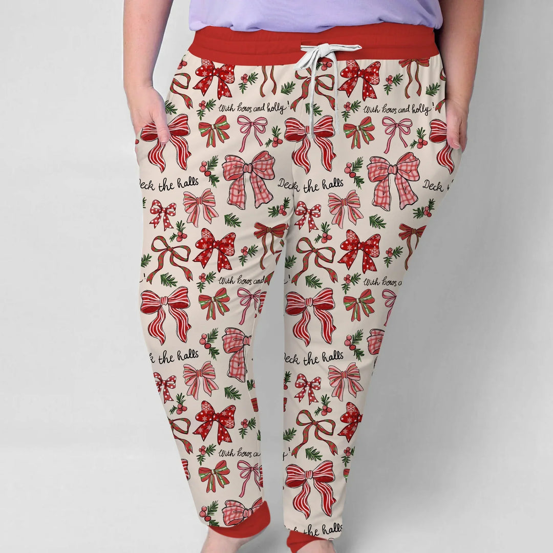 Coquette Christmas Bows Bamboo Women Pajama Set