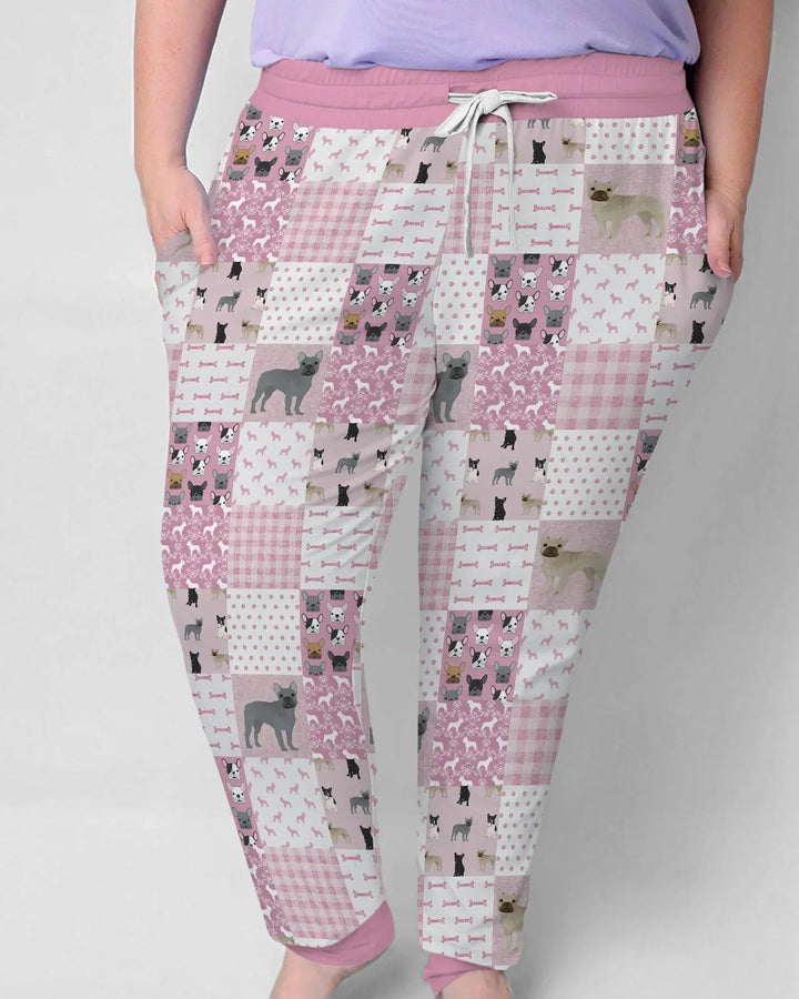 Frenchies Patchwork Family Matching Bamboo Women Pajama Set
