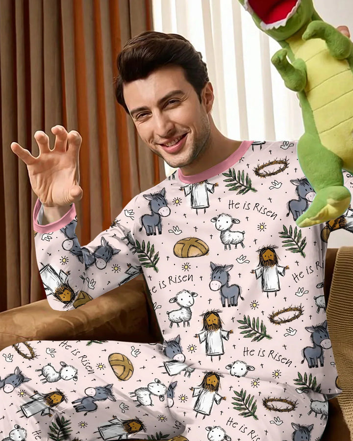 He Is Risen Easter Family Matching Bamboo Men's Pajama Set