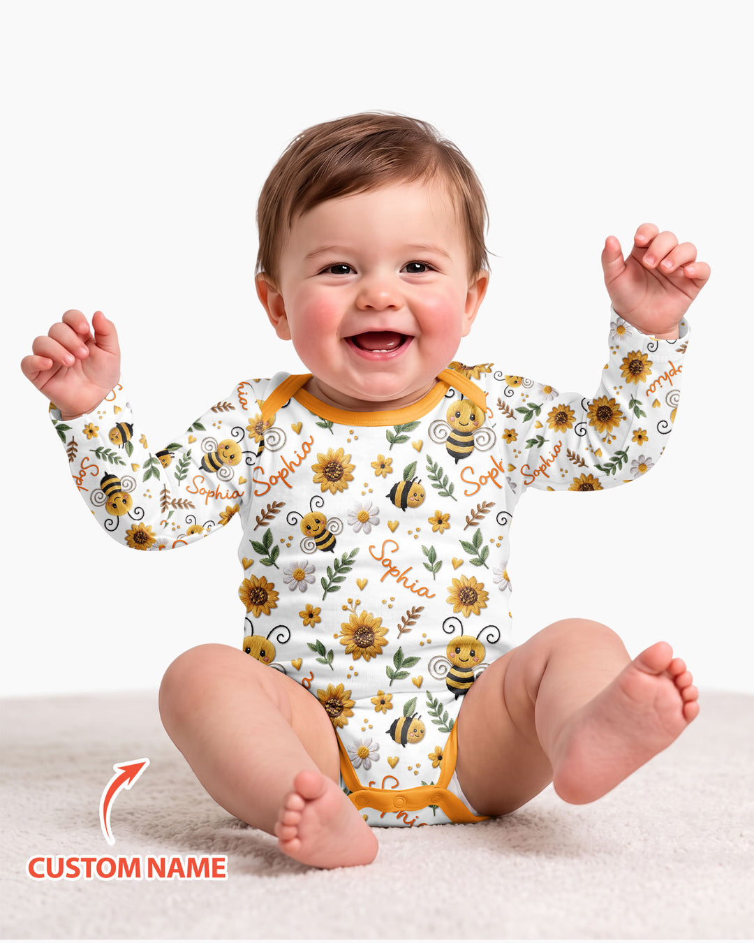 Bee Happy Sunflower Bamboo Bodysuit