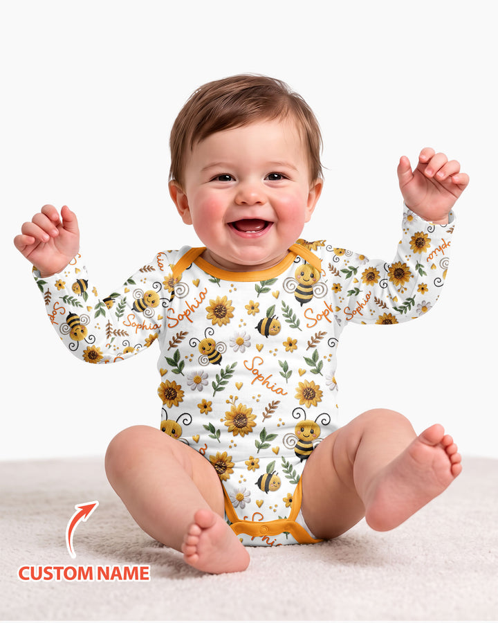 Bee Happy Sunflower Bamboo Bodysuit