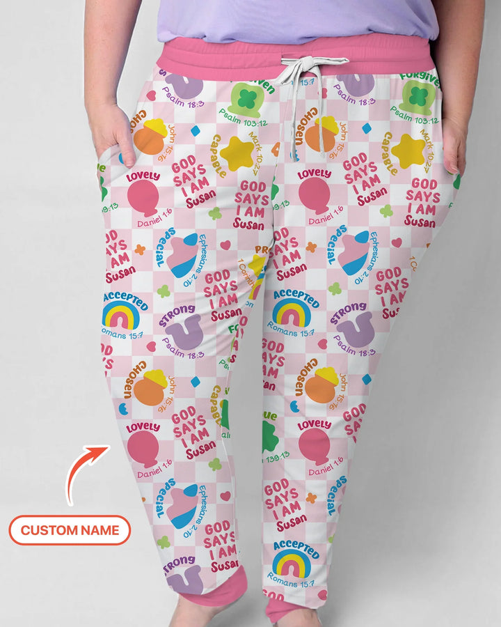 God Says I Am St. Patrick’s Day Custom Name Family Matching Bamboo Women Pajama Set