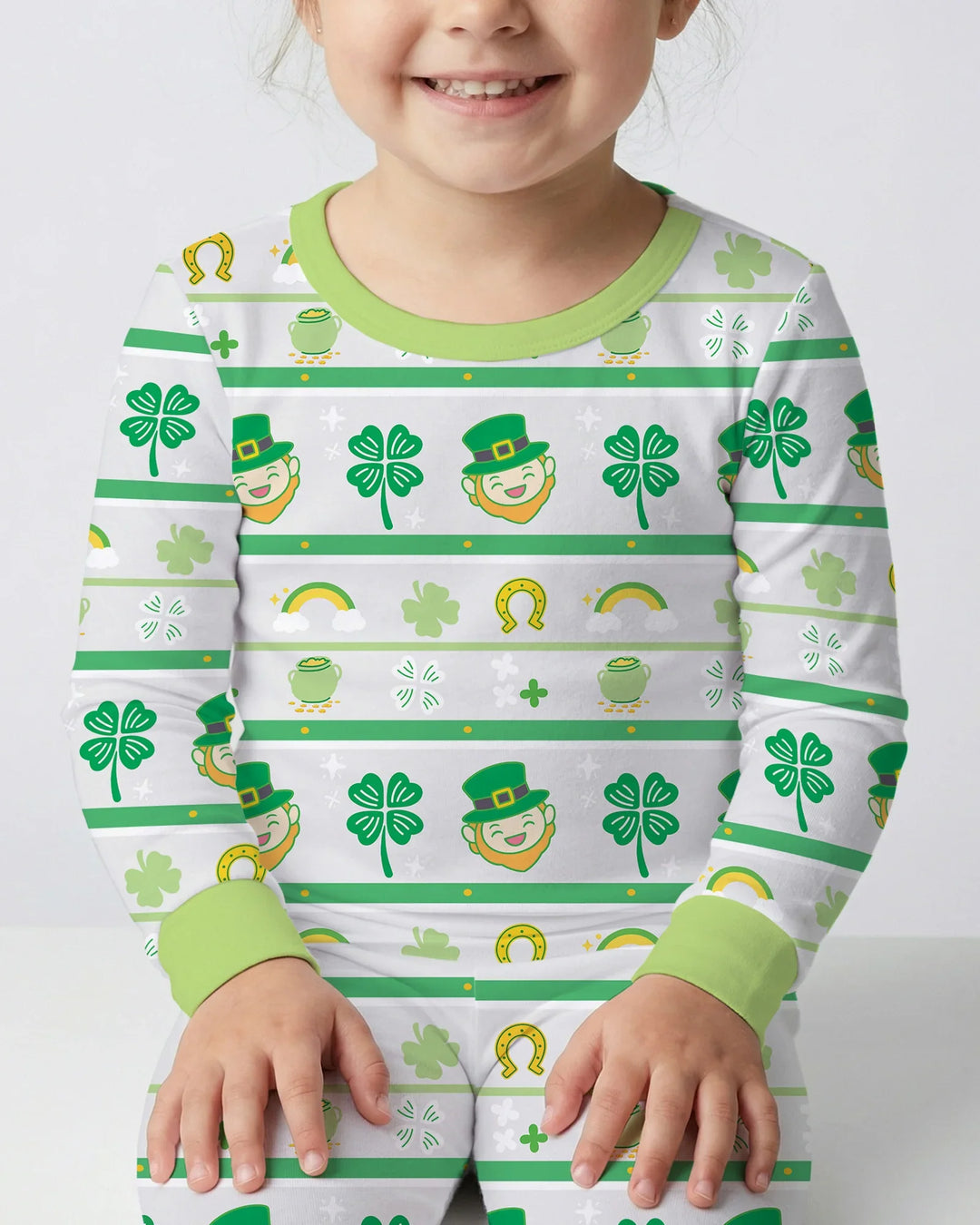 Happy Saint Patrick's Day Bamboo Two Piece Long Sleeve Pajama Set
