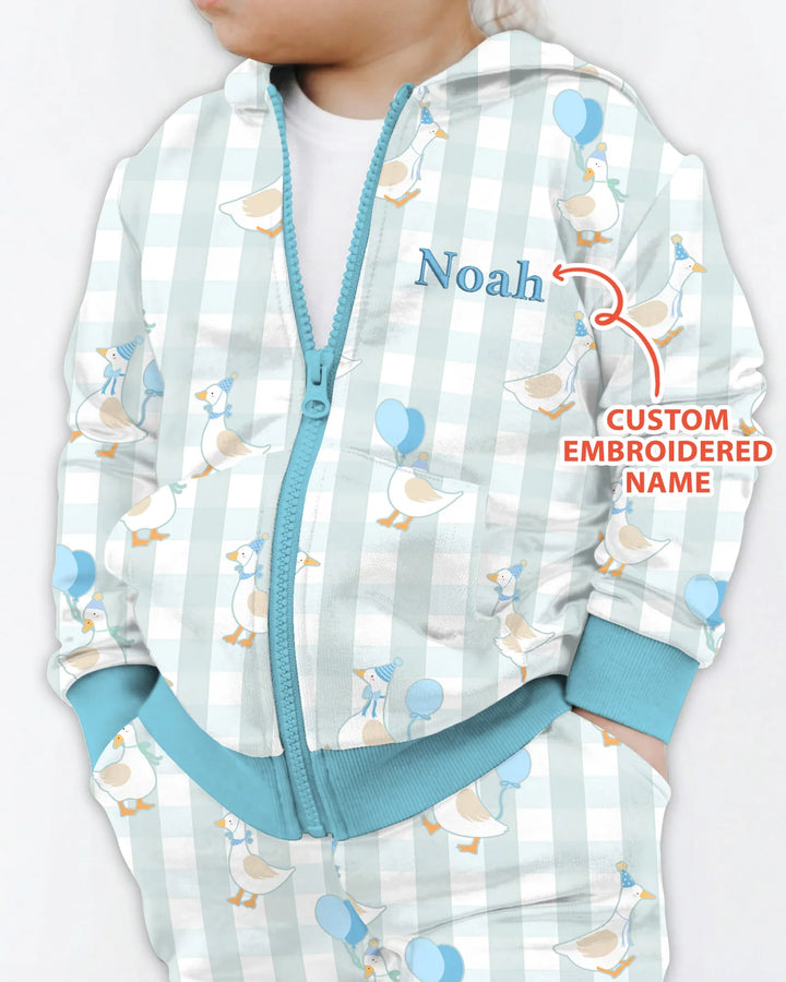 Custom Embroidered Birthday Boy/Girl Baby Bamboo Zip Hoodie