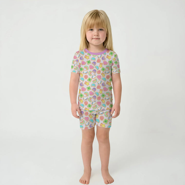 Lucky Marshmallow Cookies Bamboo Two Piece Short Sleeve Shorts Pajama Set