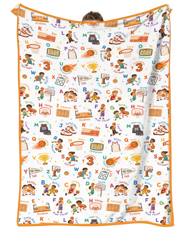Basketball Alphabet Bamboo Blanket