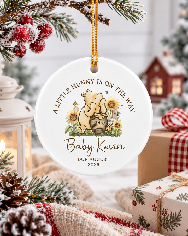 A Little Hunny Is On The Way Ceramic Ornament