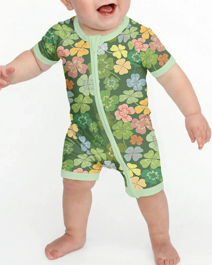 Lucky 4 Leaf Clover Bamboo Shorty Zippy