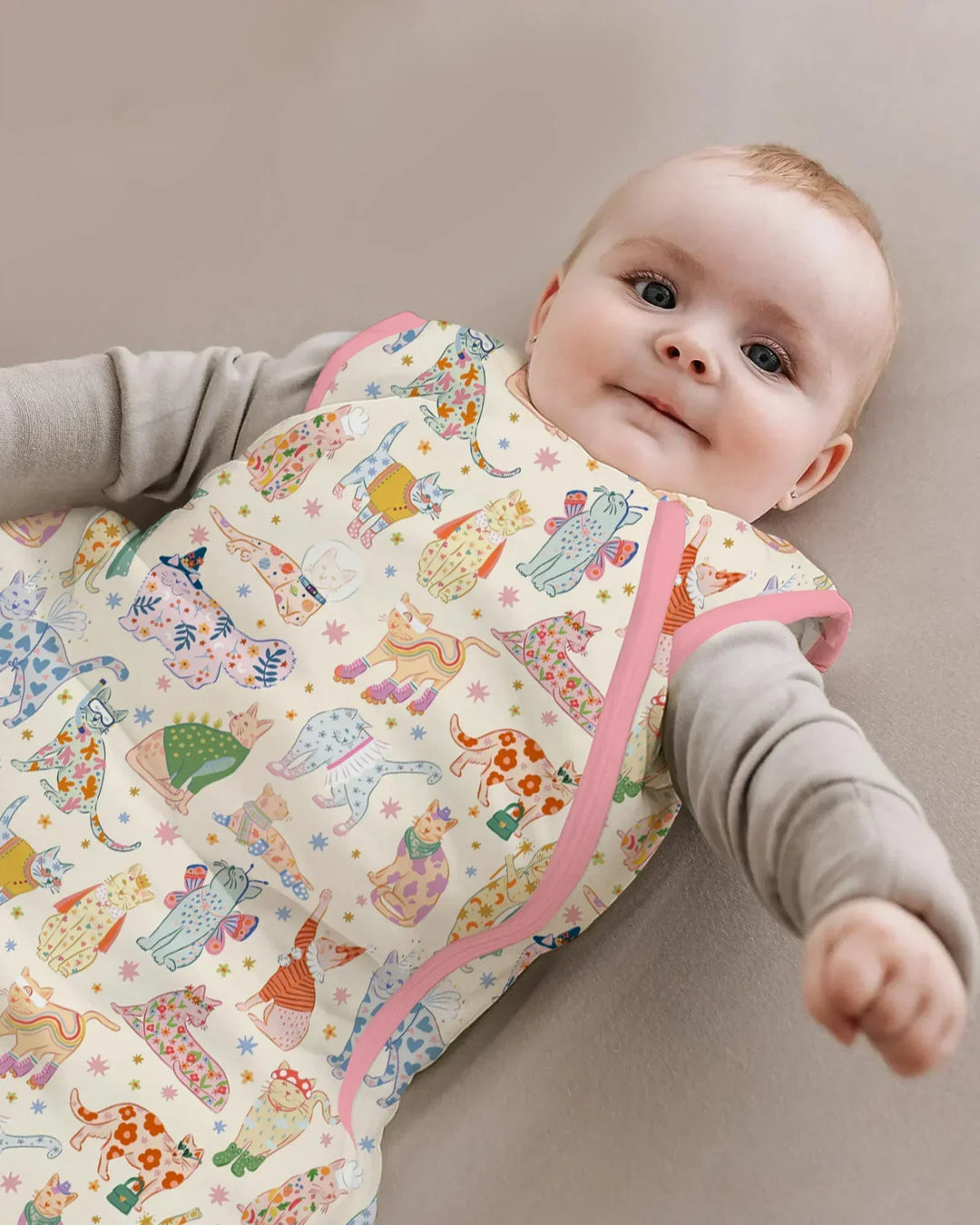Whimsical Cat Parade Bamboo Sleep Bag