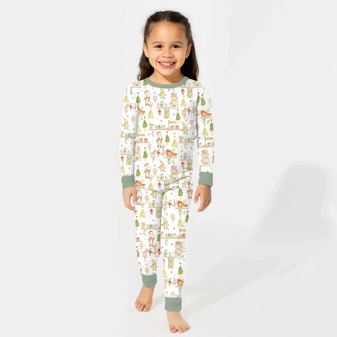 Santa's Workshop Bamboo Two Piece Long Sleeve Pajama Set