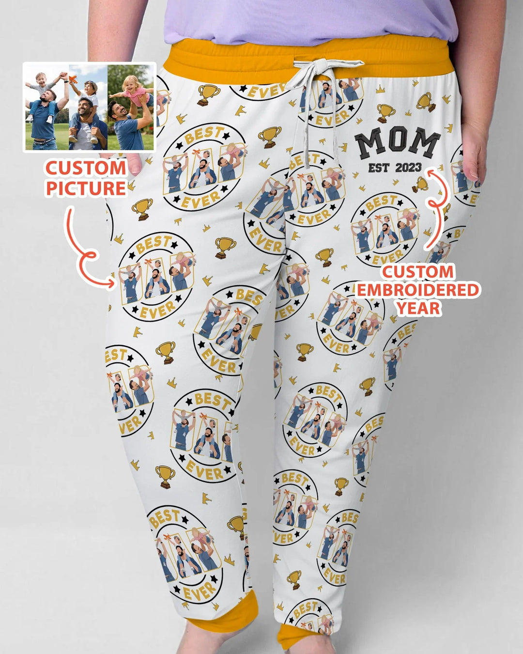Personalized Family Matching Father's Day Embroidered Bamboo Women Pajama Set