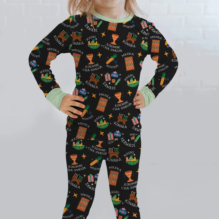 Kwanzaa Spirit Bamboo Two Piece Long Sleeve Pajama Set