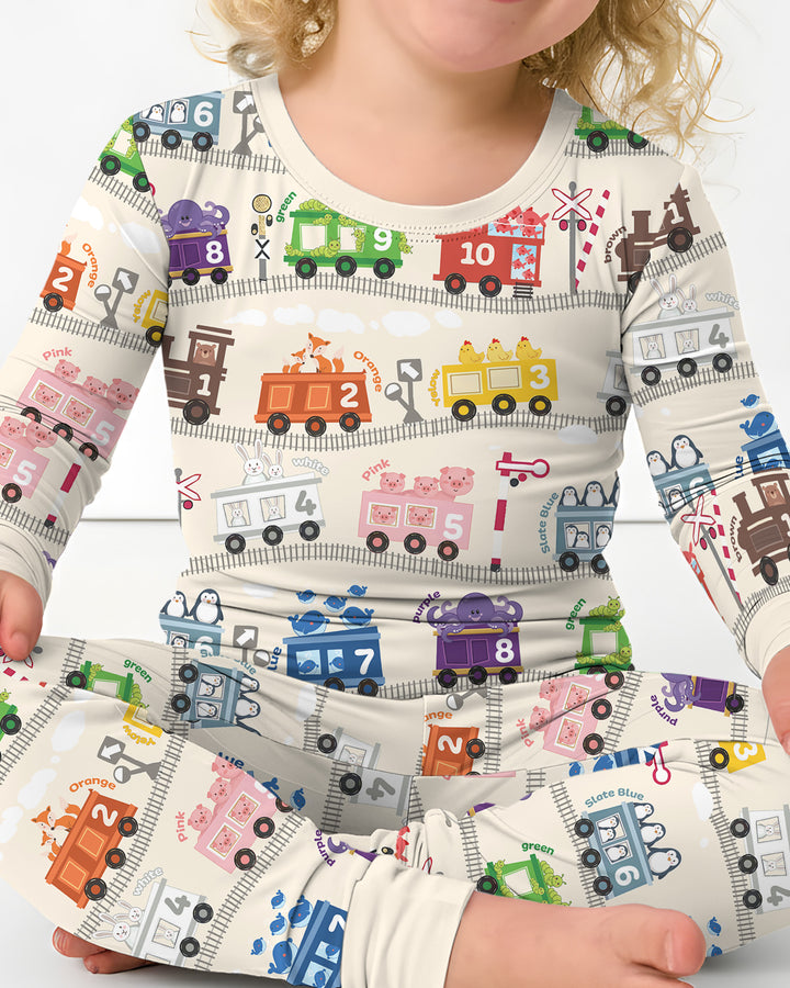 Template Bamboo Two Piece Long Sleeve Pyjamas Set