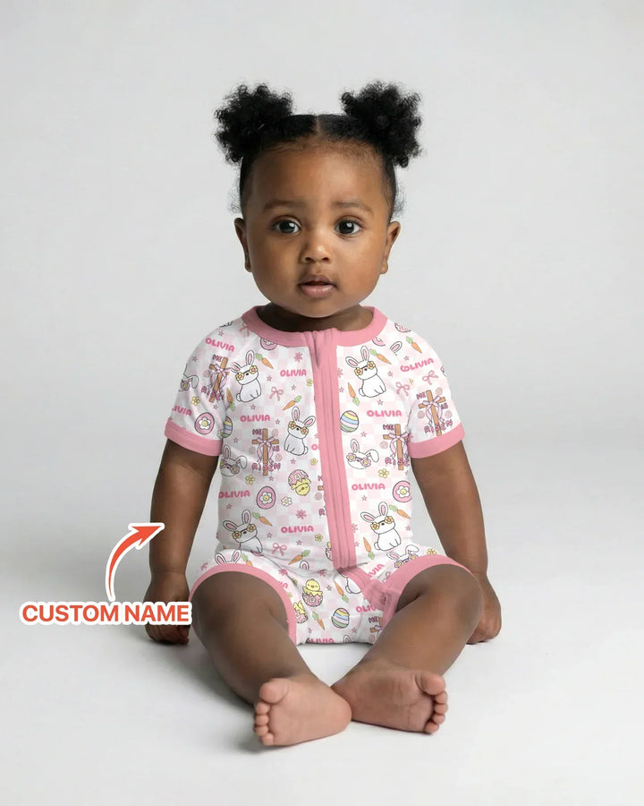 Custom Name Retro Easter Bamboo Shorty Zippy
