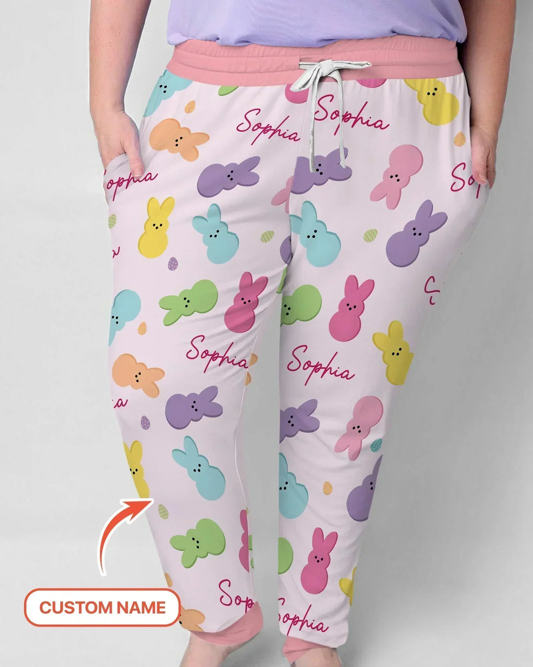 Personalized Easter Bunnies Family Matching Bamboo Women Pajama Set