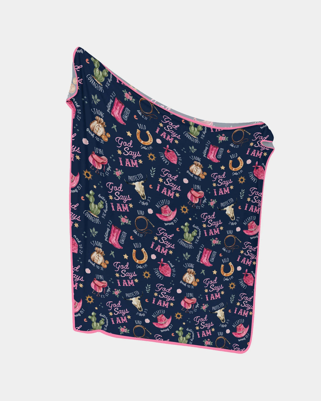 God Says I Am Western Faith Bamboo Blanket