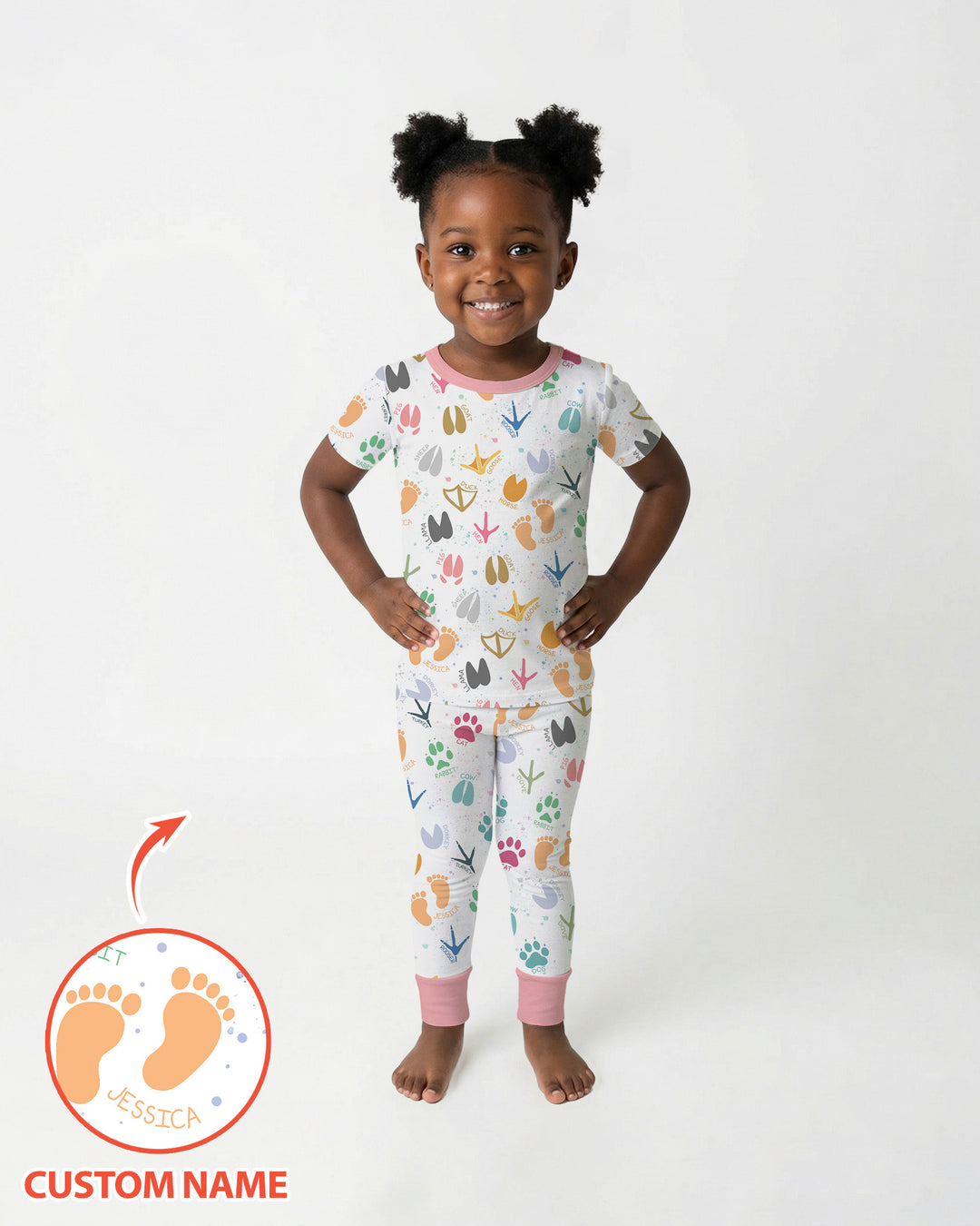 CUSTOM Template Bamboo Two Piece Short Sleeve Pyjamas Set