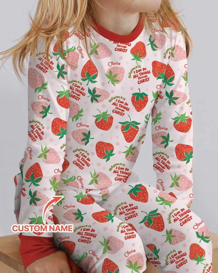 I Can Do All Things Through Christ Bamboo Two Piece Long Sleeve Pajama Set