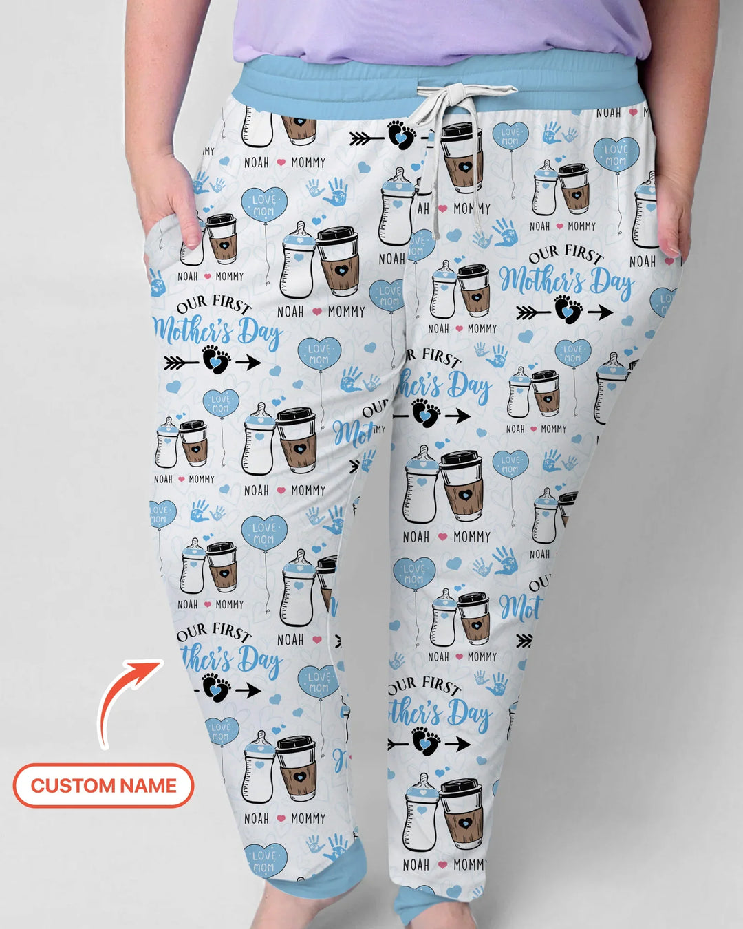 Custom Name First Mother's Day Drink Bamboo Women Pajama Set