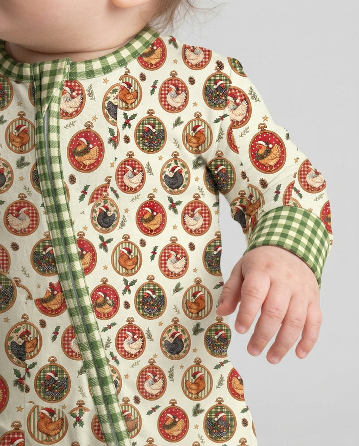 Chicken Merry Clucking Christmas Bamboo Convertible Zippy