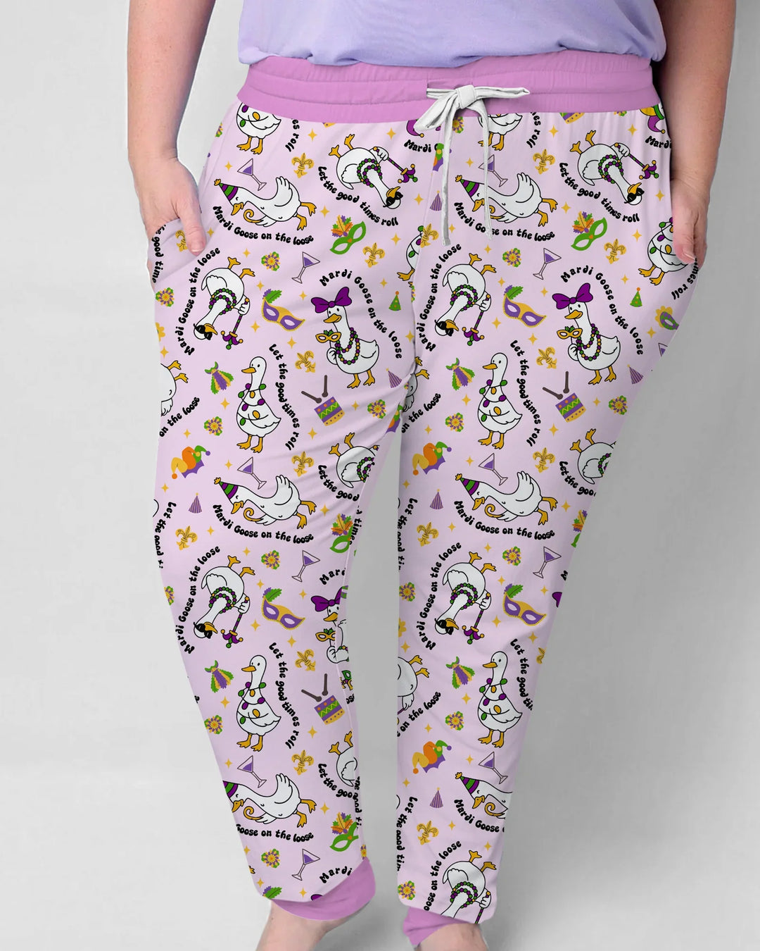 Mardi Gras Silly Goose Bamboo Women Pajama Set