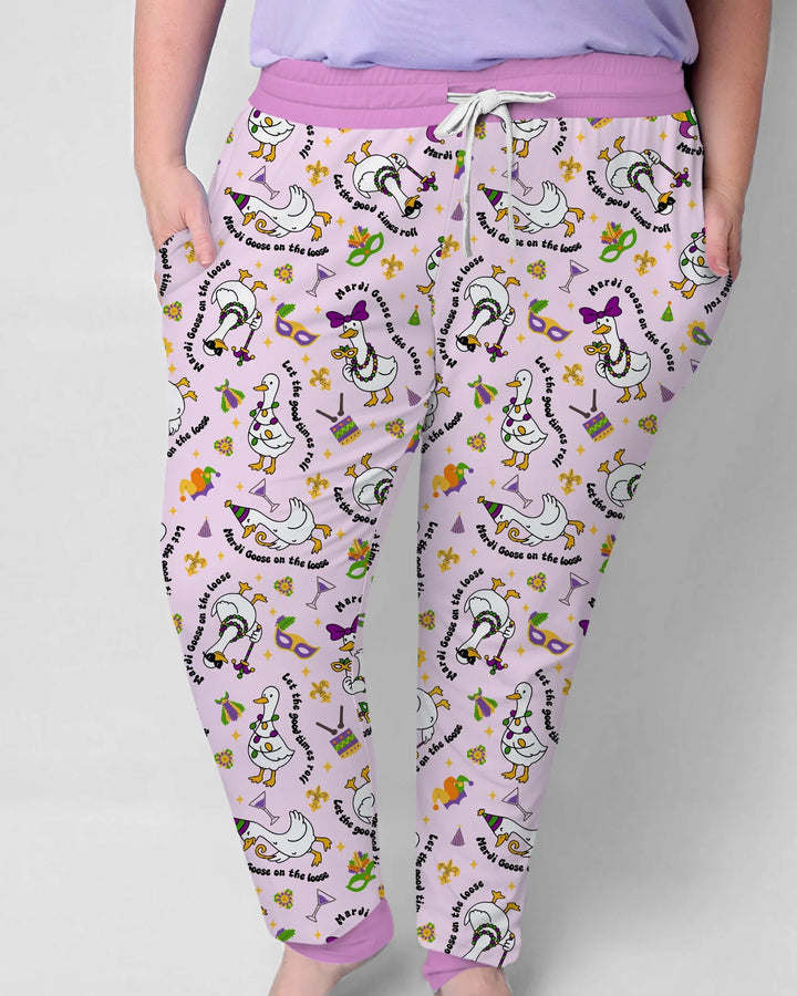 Mardi Gras Silly Goose Bamboo Women Pajama Set