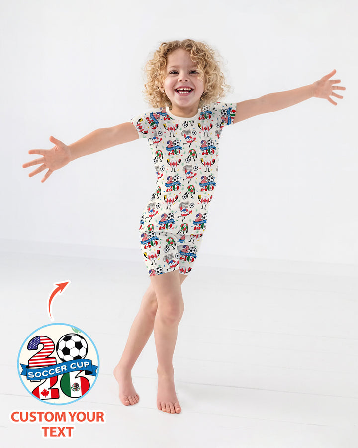 Soccer Squad 2026 Bamboo Two Piece Short Sleeve Shorts Pajama Set