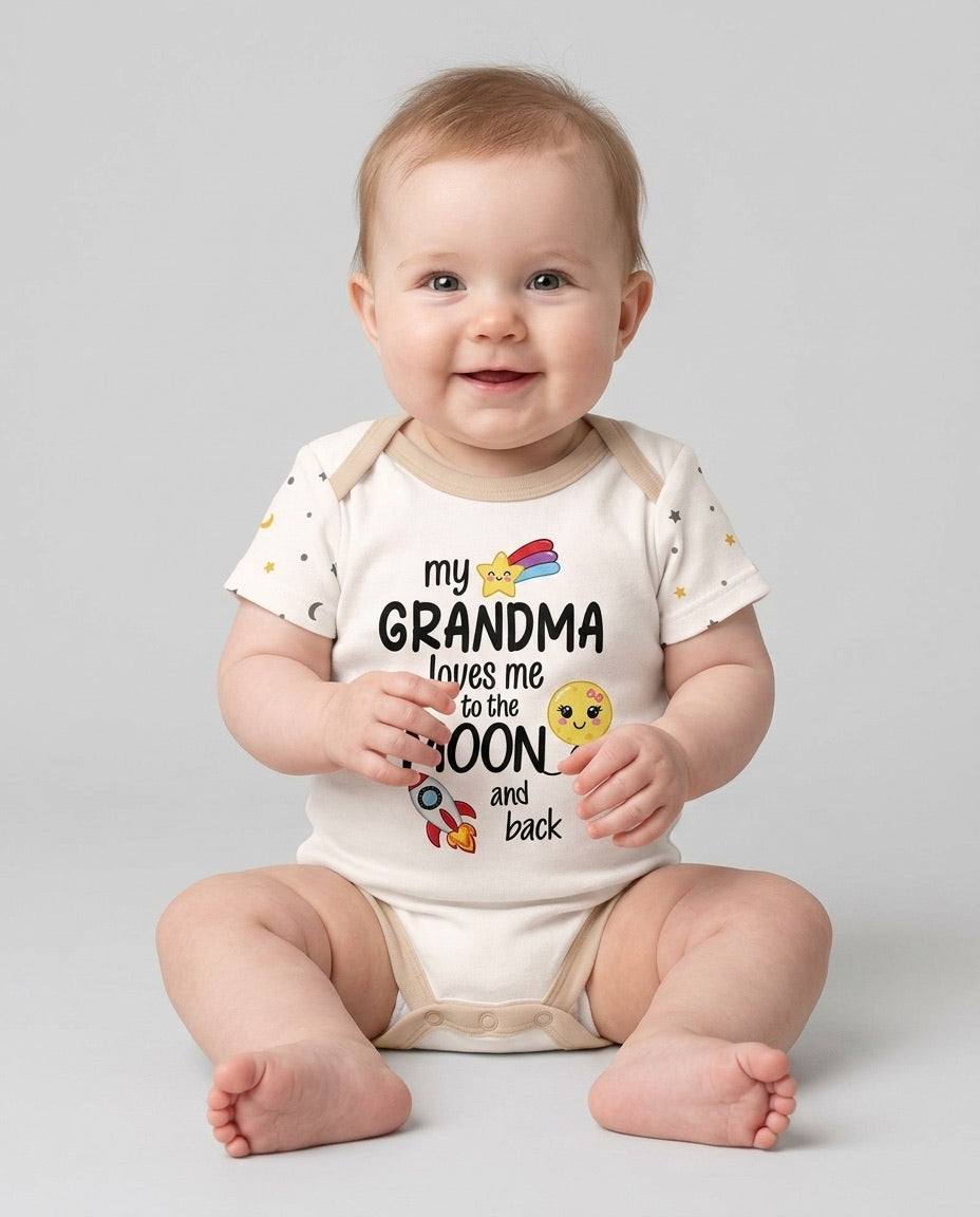 My Grandma Loves Me To The Moon And Back Bamboo Bodysuit